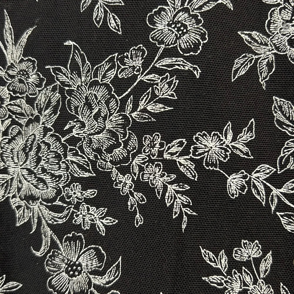 LULY K formal strapless dress knee-length black and white floral S - Picture 5 of 8